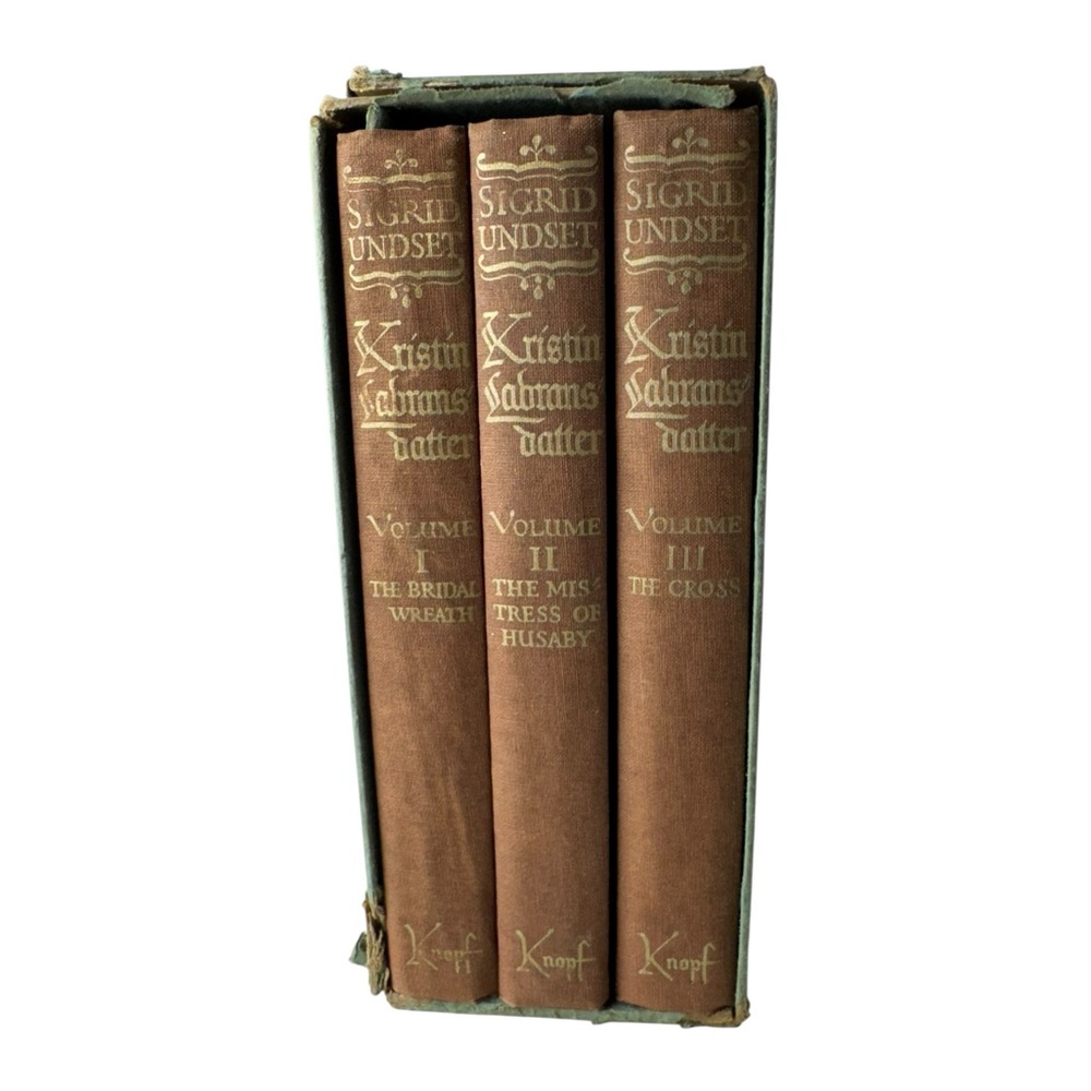 Kristin Labransdatter Sigrid Undset Book Set 1946 Medieval Norway Feudal Vintage